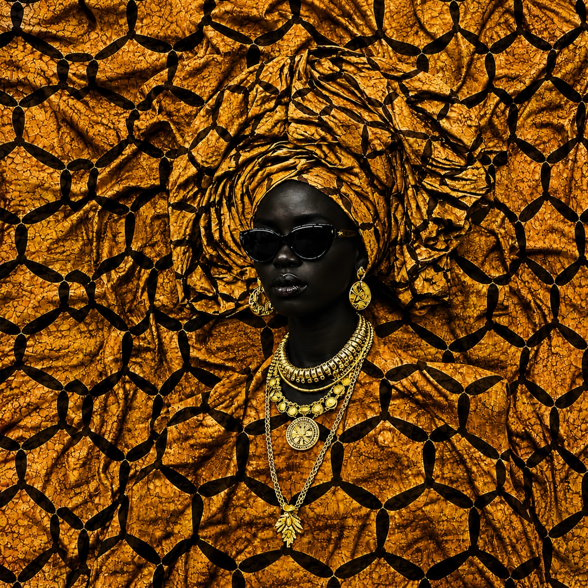 Drowned in Native Cloth — Taiwo — fine art print by Fola Adeleke